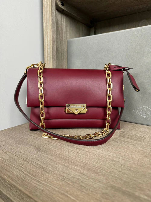 Discover Elegance with the Michael Kors Cece Shoulder Bag in Dark Cherry - Now at an Unbeatable Price!