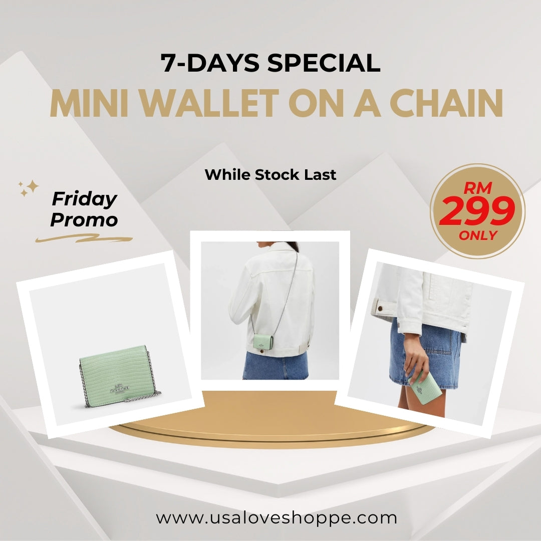 Unlock Elegance with Our Friday Sale: The Coach Mini Wallet in Pale Green