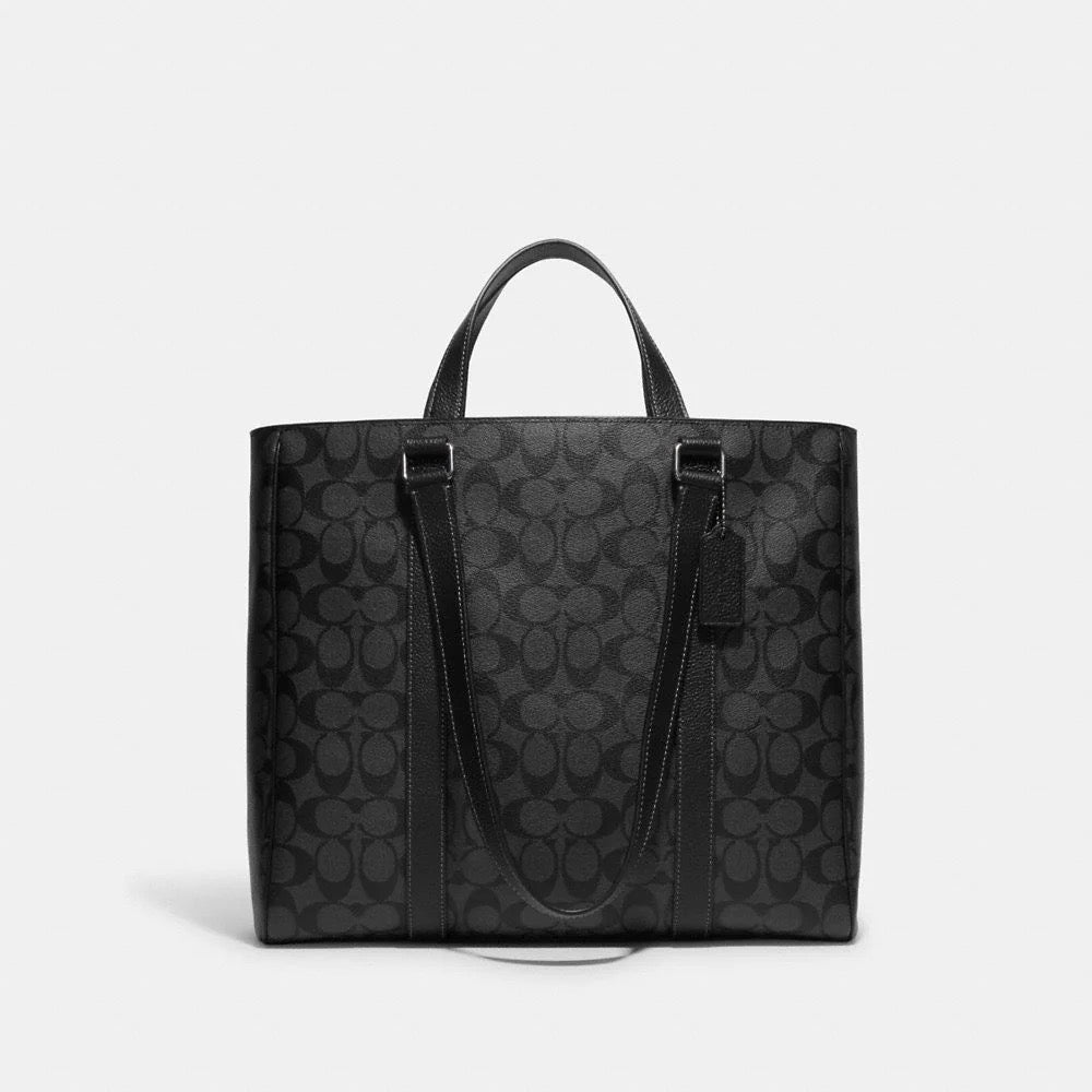 Experience Affordable Luxury with the Coach Hudson Double Handle Tote in Signature Canvas