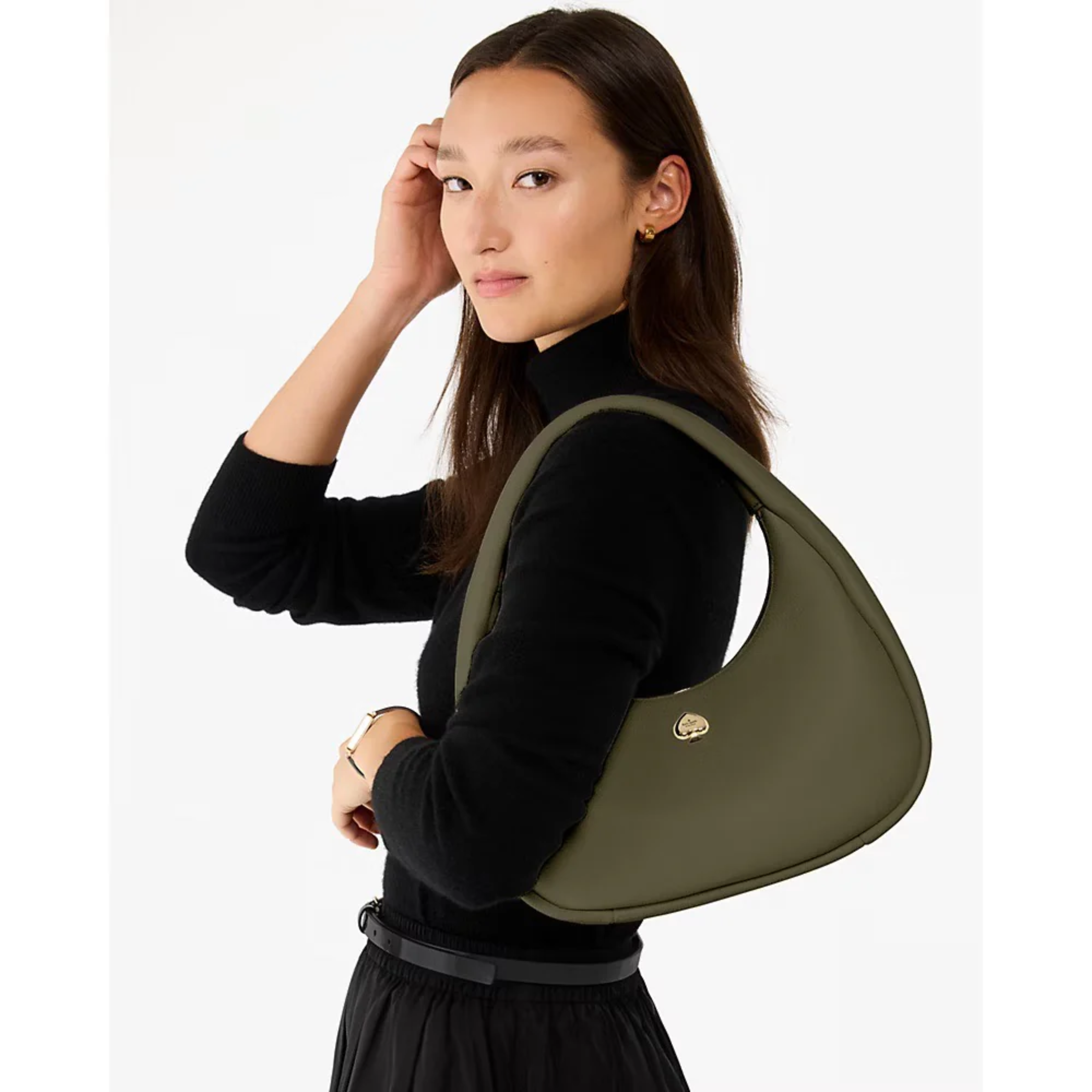 Kate Spade Kayla Large Crescent Shoulder Bag in Seaweed