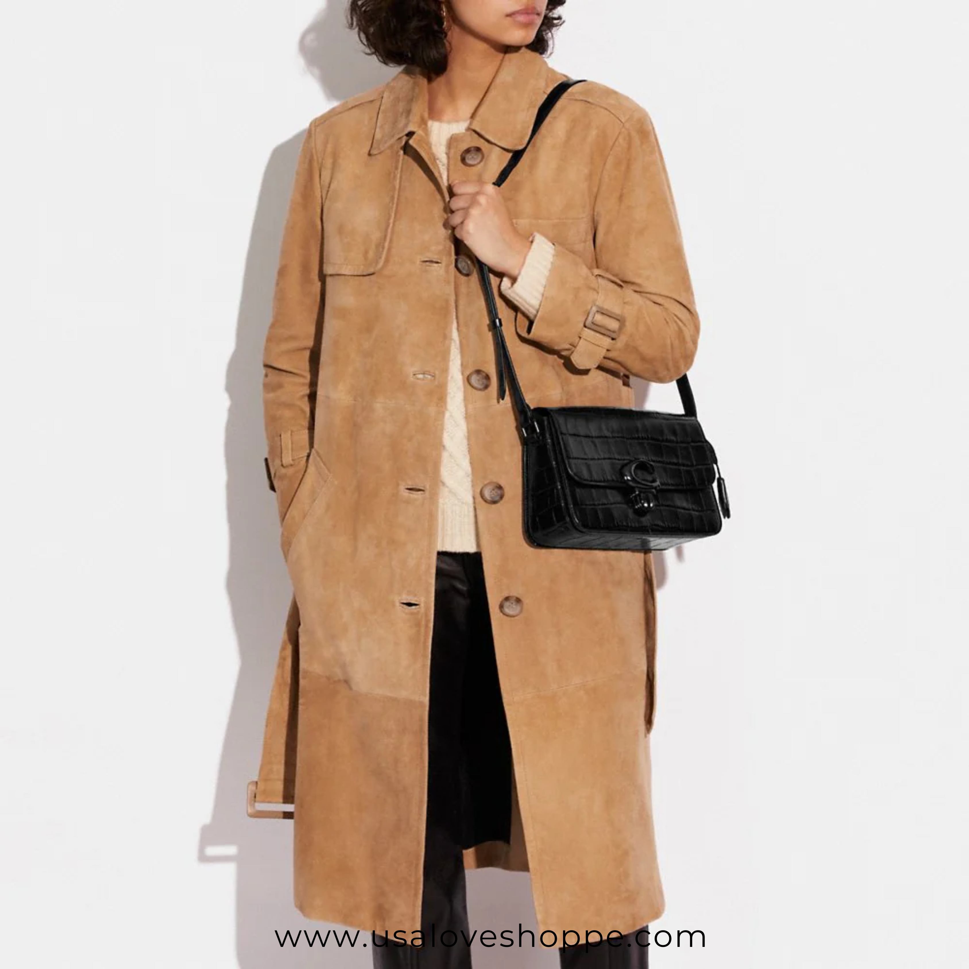 The COACH Embossed Croc Studio Shoulder Bag in Black (C6640): A Statement of Elegance and Versatility