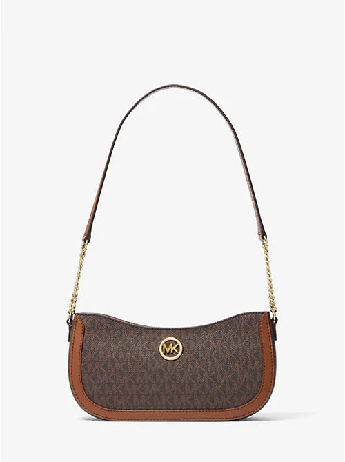 Uncover Authentic Luxury with the Michael Kors Leida Small Signature Logo Pochette - Now More Accessible Than Ever!