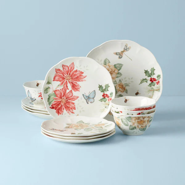 Lenox Butterfly Meadow Holiday 12-piece porcelain dinnerware set