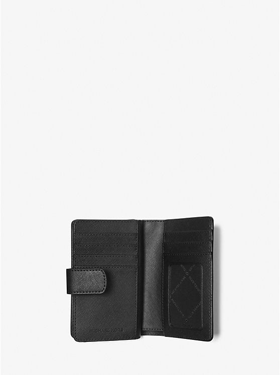 MK Medium Crossgrain Leather Wallet in Black (35F7GTVF2L)