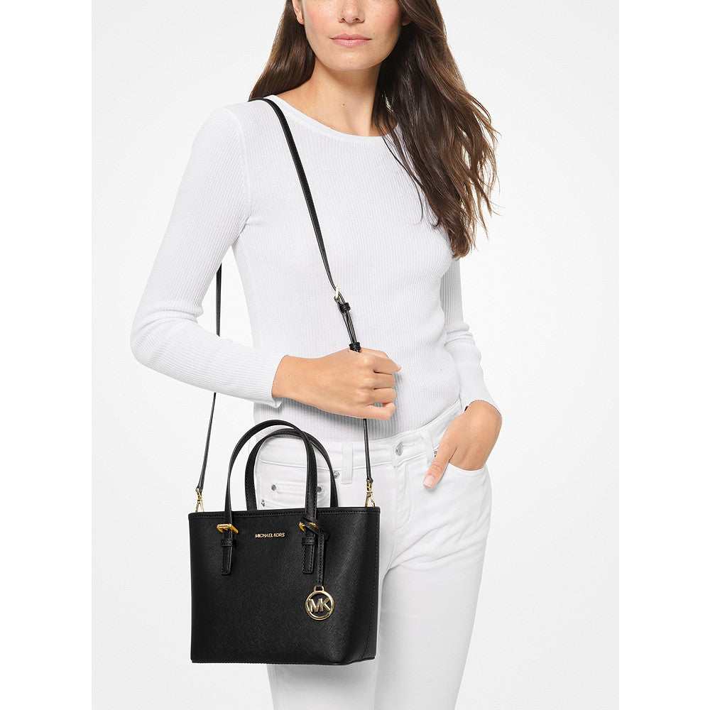 [INCOMING ETA END MAY 2024] MK JST Extra-Small Saffiano Leather Top-Zip Carryall Tote Bag in Black (GHW) (35T9GTVT0L)