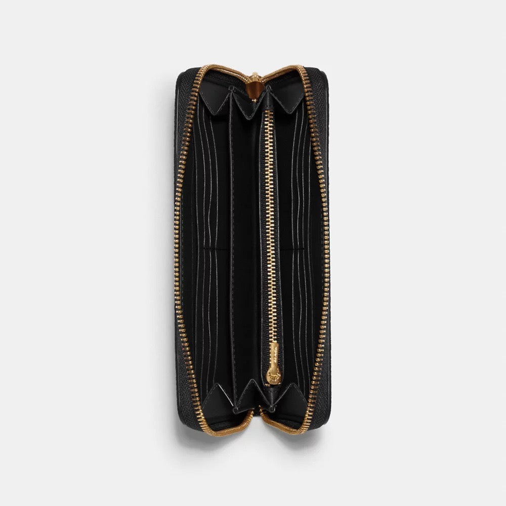 [INCOMING ETA END MAY 2024] C0ACH Signature Long Zip Around Wallet with Wrist Strap in Brown/Black (C4452)