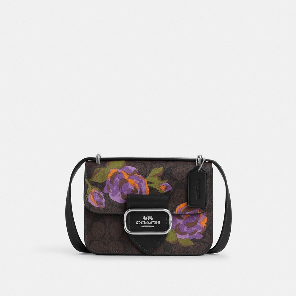 Coach rose print camera on sale crossbody