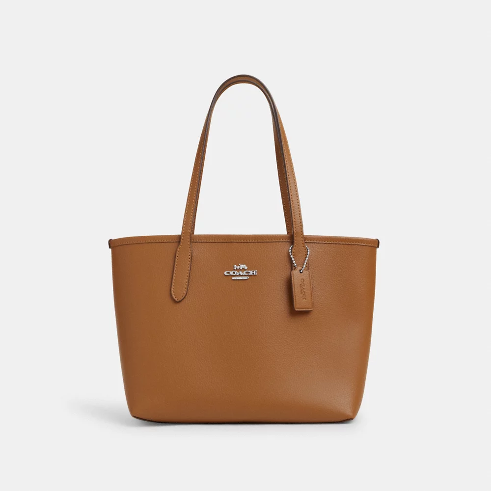 COACH Bag Malaysia COACH Small City Tote In Light Saddle CT859