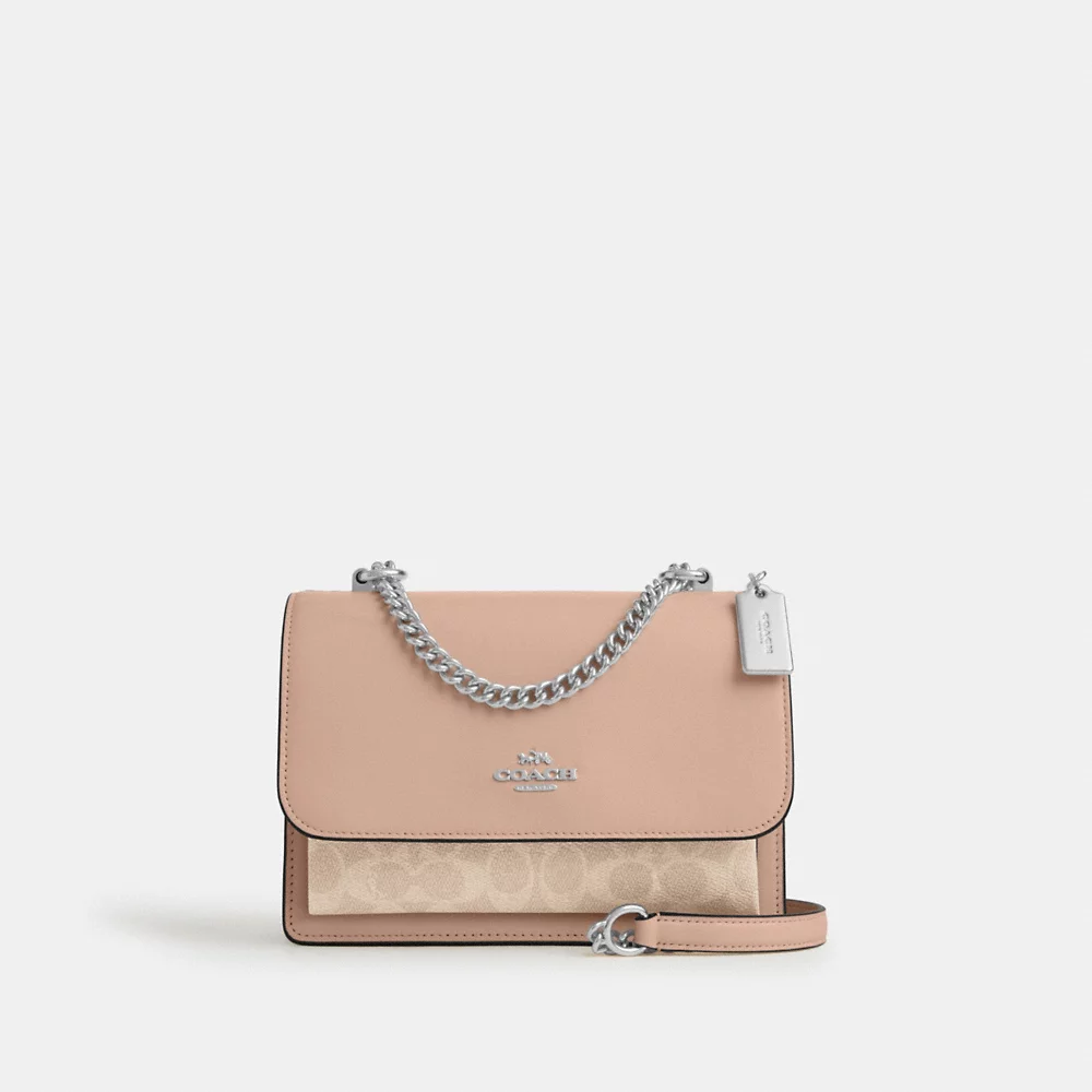 AUCTION COACH Klare Crossbody Bag In Signature Canvas In Sand/Taupe (CV978)
