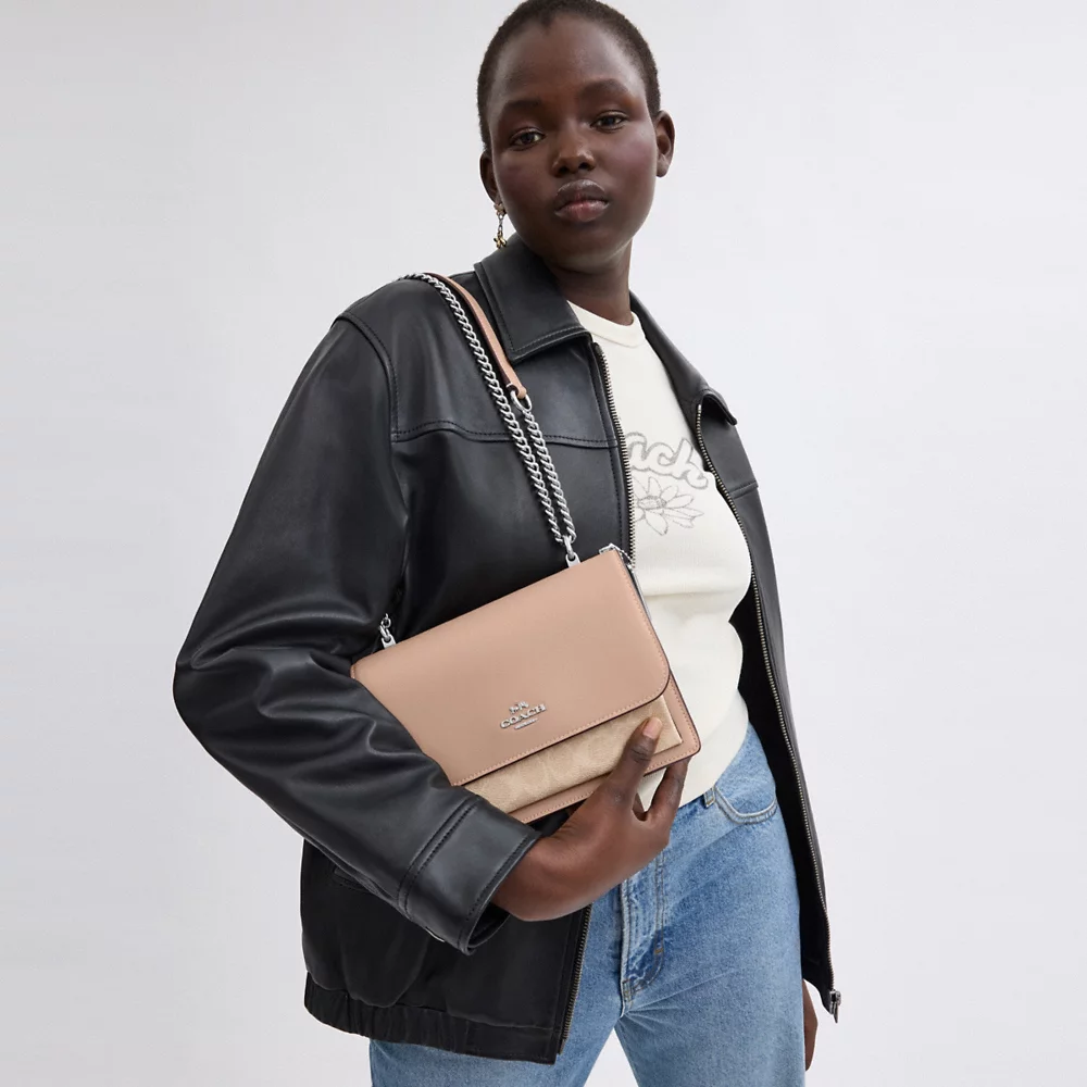 AUCTION COACH Klare Crossbody Bag In Signature Canvas In Sand/Taupe (CV978)