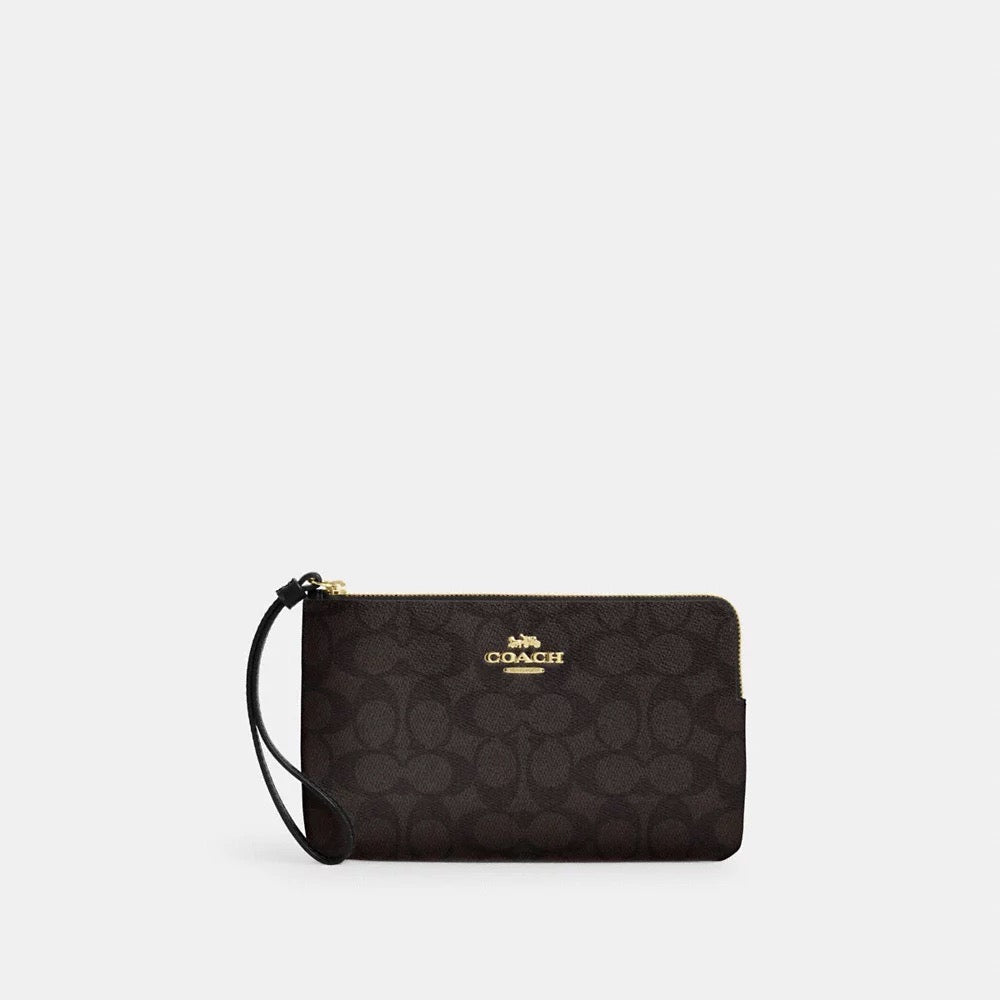 Coach Bag Malaysia | COACH Large Corner Zip Wristlet In Signature