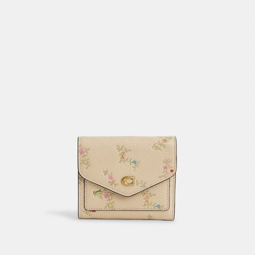 C0ach Wyn Small Wallet With Antique Floral Print in Ivory (C7175)