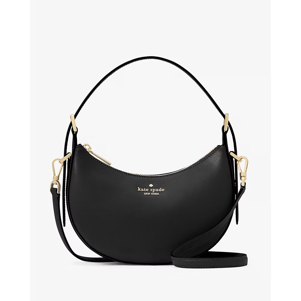 AUCTION Kate Spade Madison Saffiano Leather Crescent Shoulder Bag in Black (KK949)