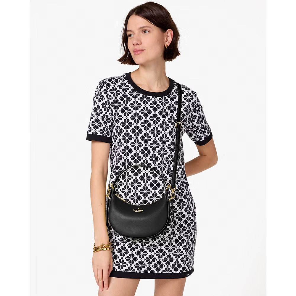 AUCTION Kate Spade Madison Saffiano Leather Crescent Shoulder Bag in Black (KK949)
