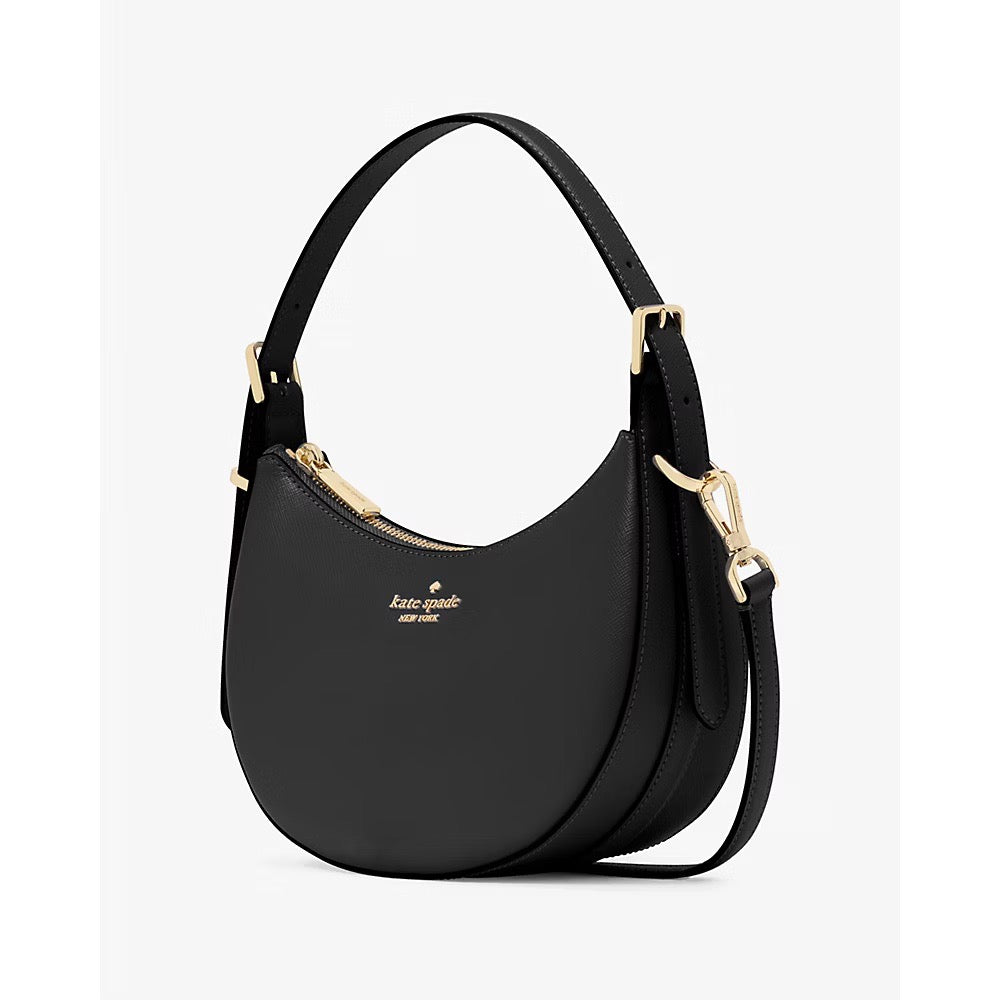 AUCTION Kate Spade Madison Saffiano Leather Crescent Shoulder Bag in Black (KK949)