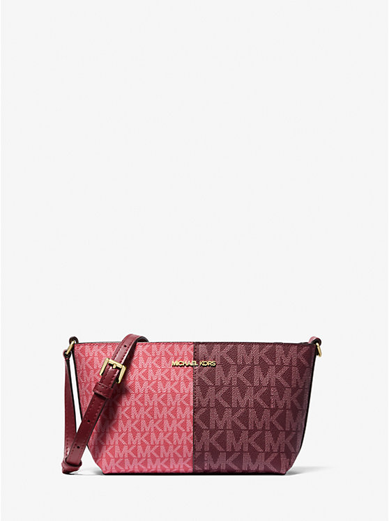 Michael Kors Bag Malaysia Michael Kors Jet Set Small Two Tone Logo Crossbody Bag In Oxblood Multi 35F4GTVC1V