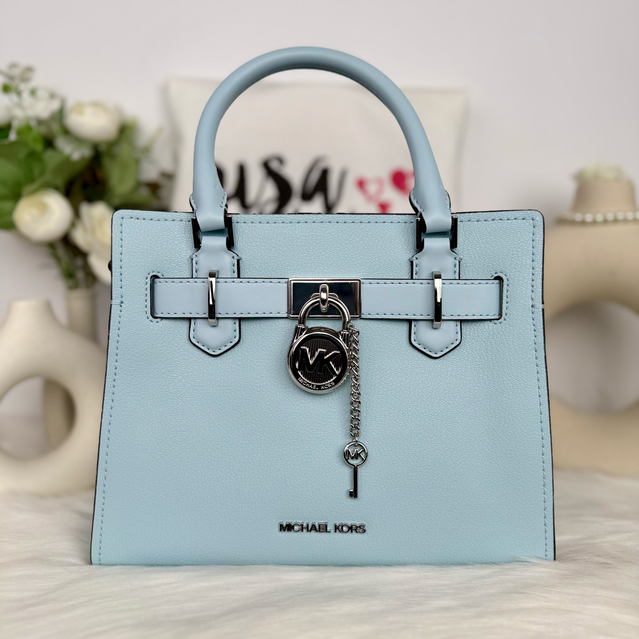 Michael Kors Hamilton Small Satchel in Vista Blue (35T1GHMS1L)