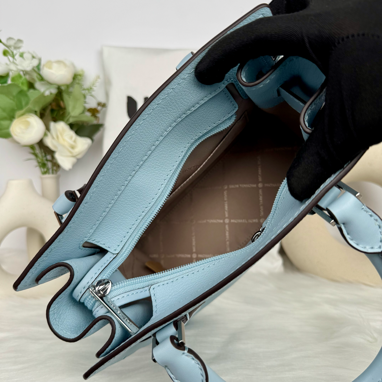 Michael Kors Hamilton Small Satchel in Vista Blue (35T1GHMS1L)