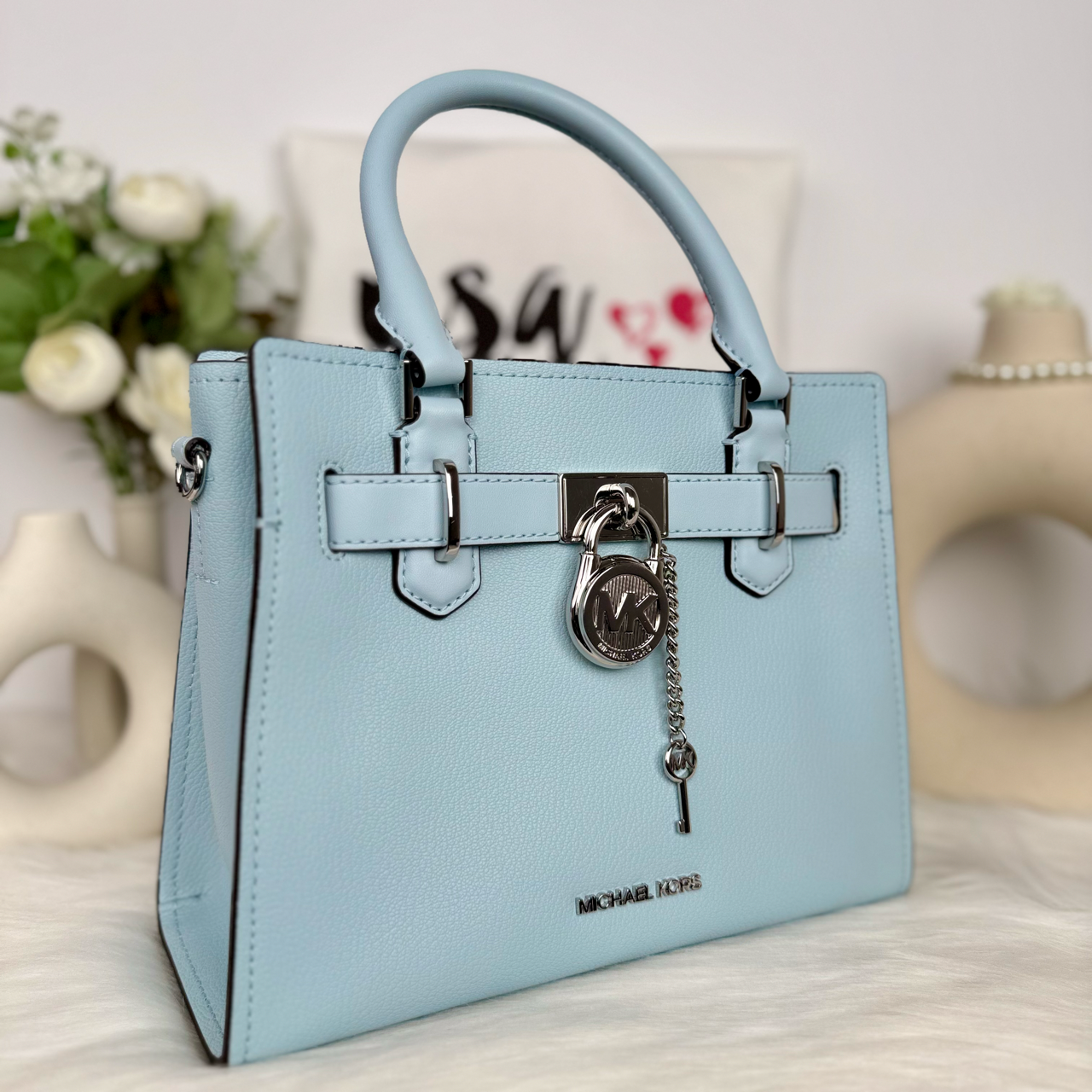 Michael Kors Hamilton Small Satchel in Vista Blue (35T1GHMS1L)
