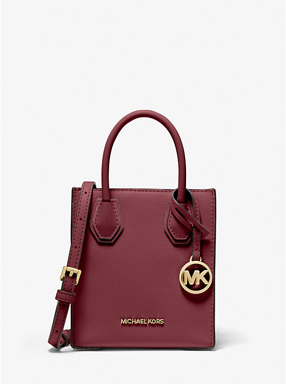 Michael Kors Bag Malaysia Michael Kors Mercer Extra Small Pebbled Leather Crossbody Bag In Oxblood 35S1GM9T0L