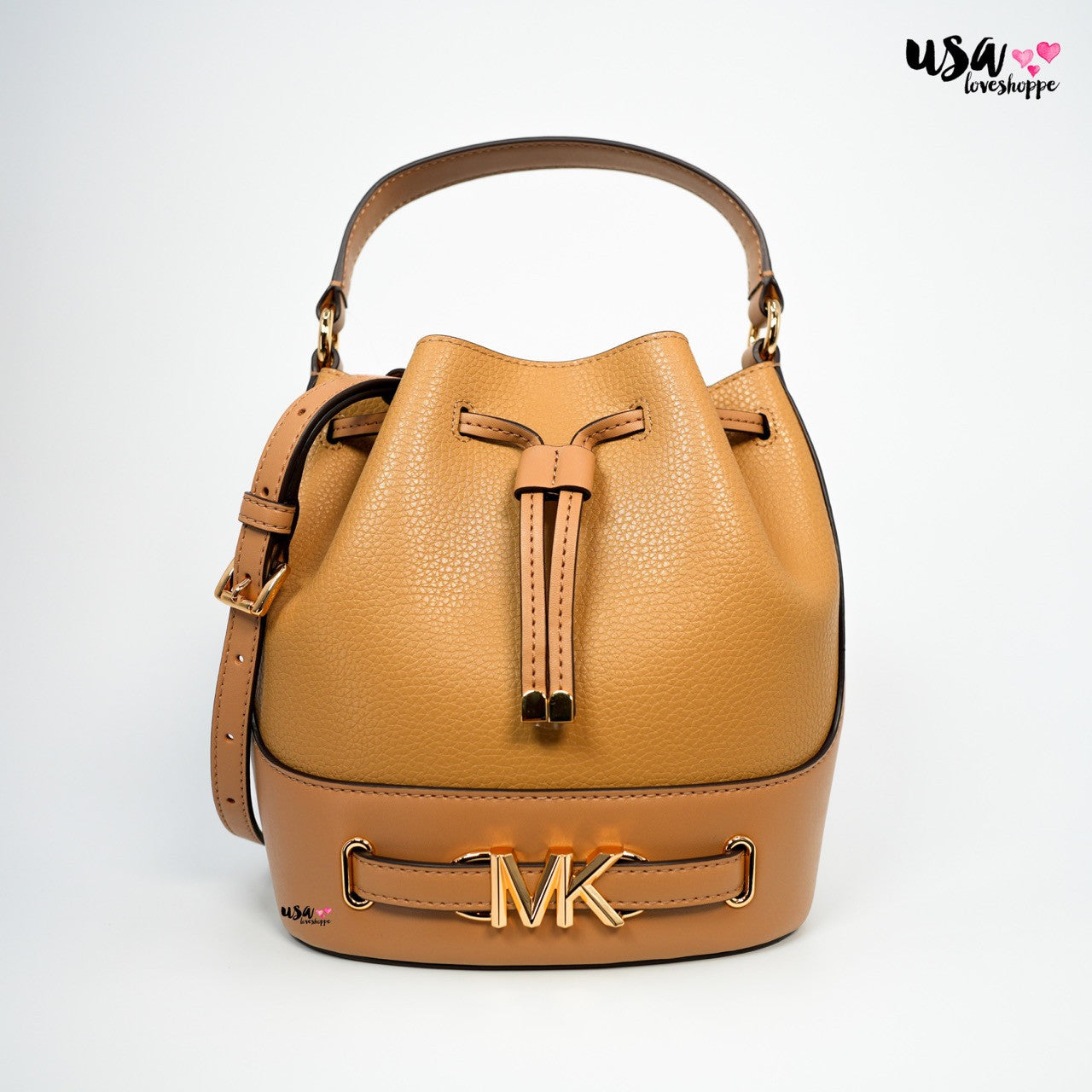 MK Reed Medium Logo Bucket Bag in Camel (35S3G6RM8T)