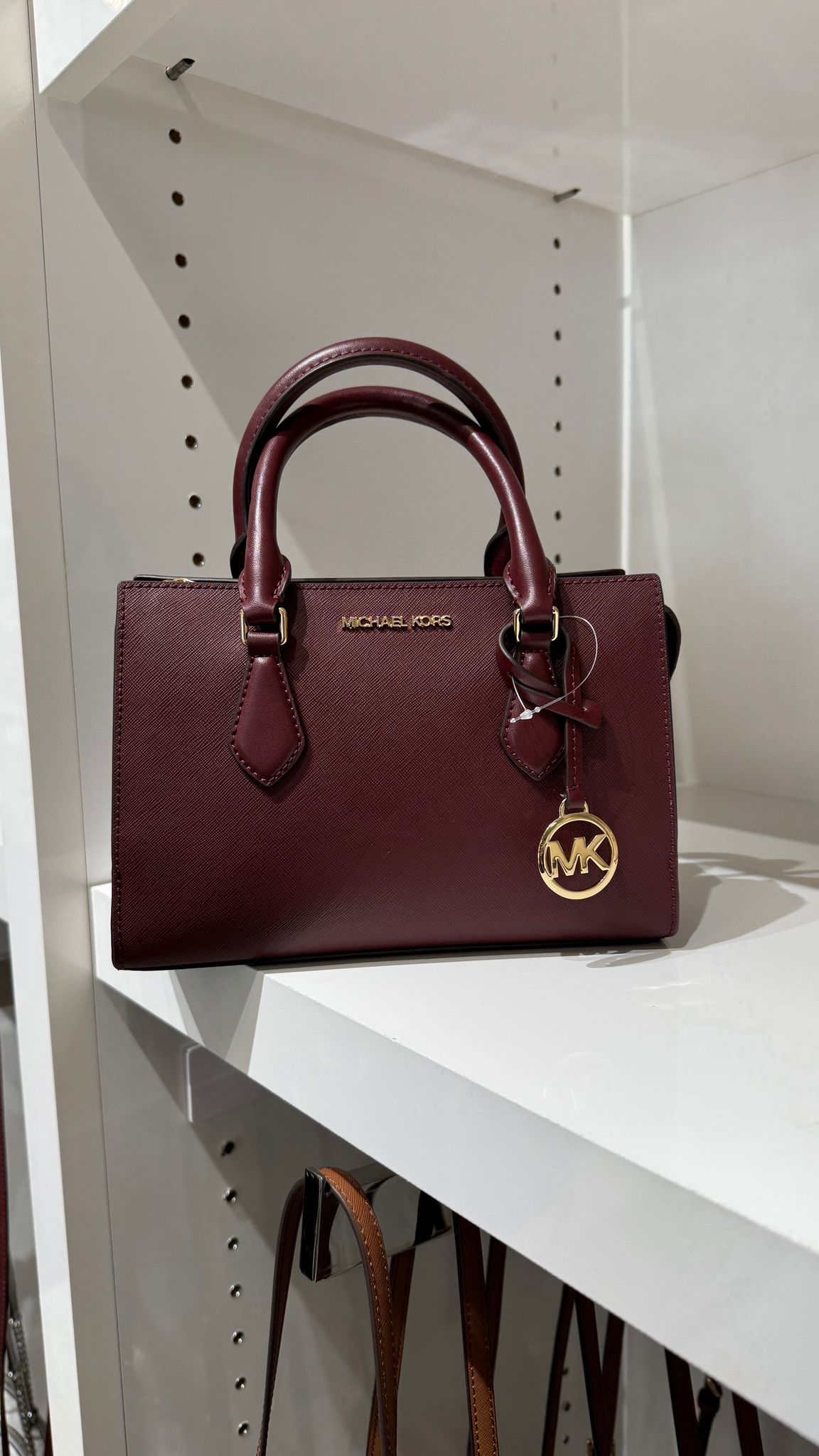 Michael Kors Bag Malaysia Michael Kors Sheila Small Centre Zip Satchel in Oxblood 35S3G6HS5L