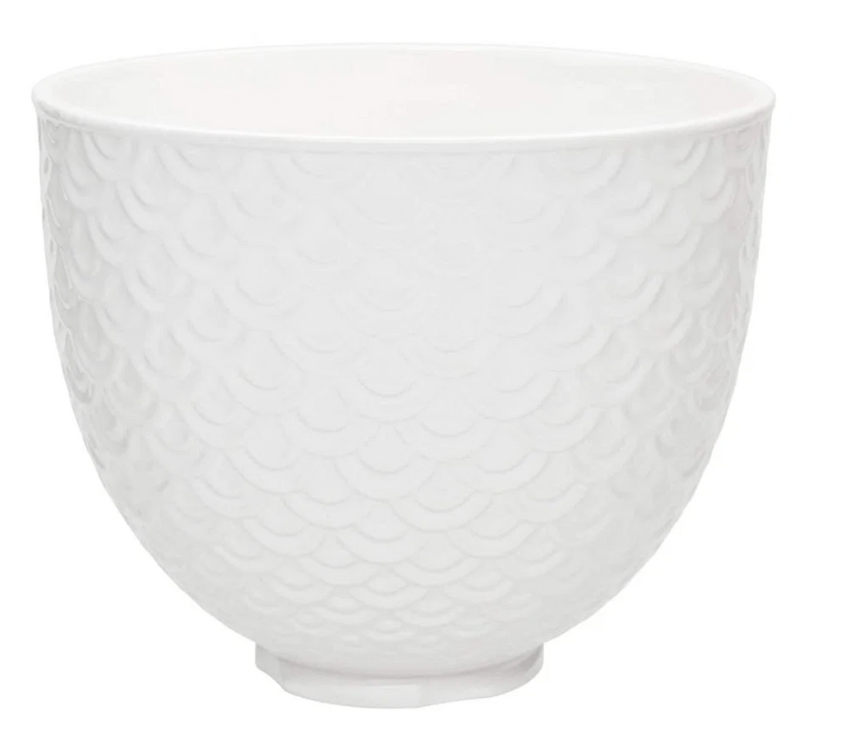 KitchenAid 5-Quart White Mermaid Lace Textured Ceramic Bowl