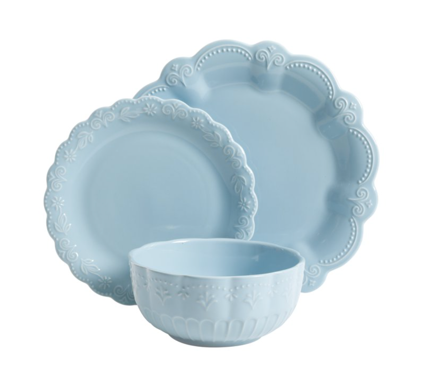 The Pioneer Woman Toni Light Blue Dinnerware Set, 12-Piece