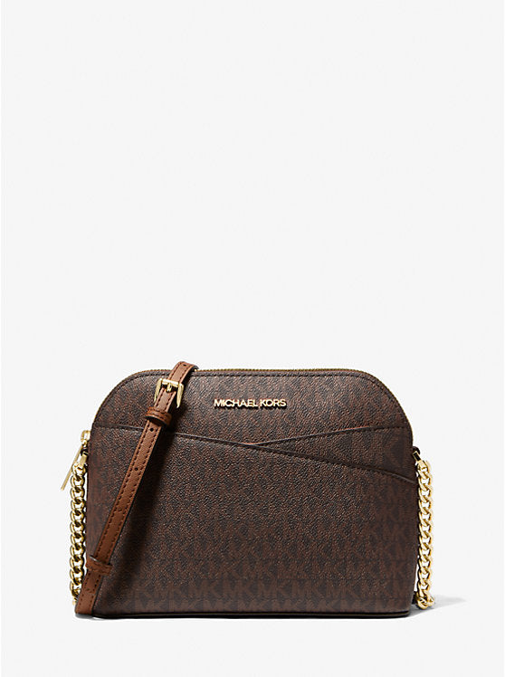 [INCOMING ETA END MAY 2024] MK Jet Set Travel Medium Dome X-Cross Crossbody in Signature Brown (35F1GTVC6B)