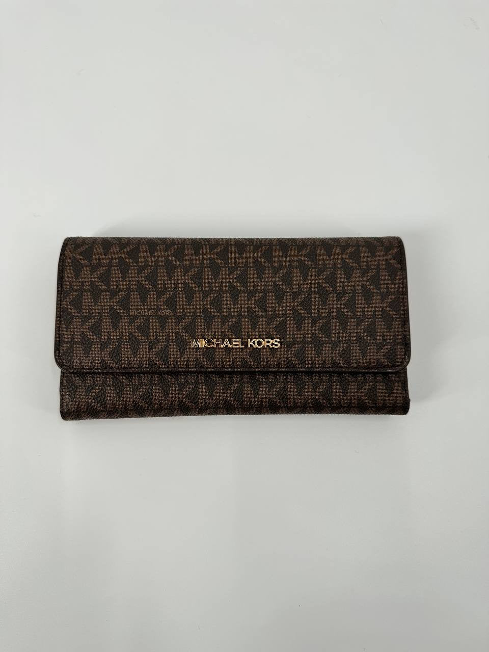 Michael Kors Bag Malaysia Michael Kors Jet Set Travel Large Trifold Wallet in Signature Brown 35F8GTVF3B