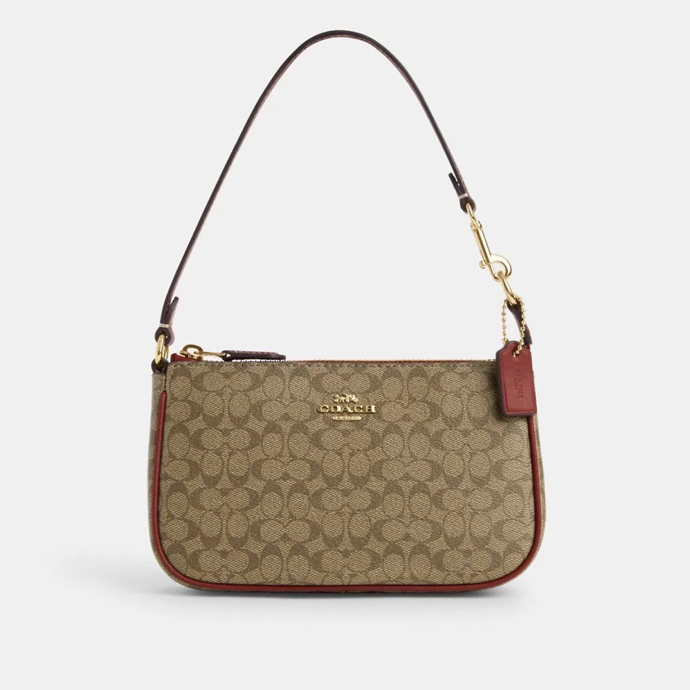 Coach large pouch in signature online canvas