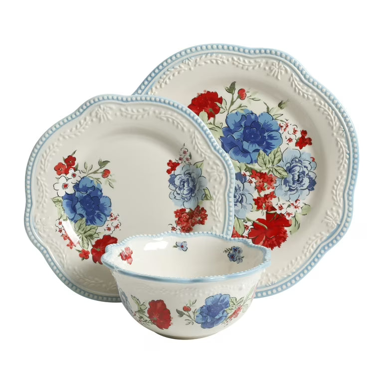 The Pioneer Woman Classic Charm 12-Piece Dinnerware Set