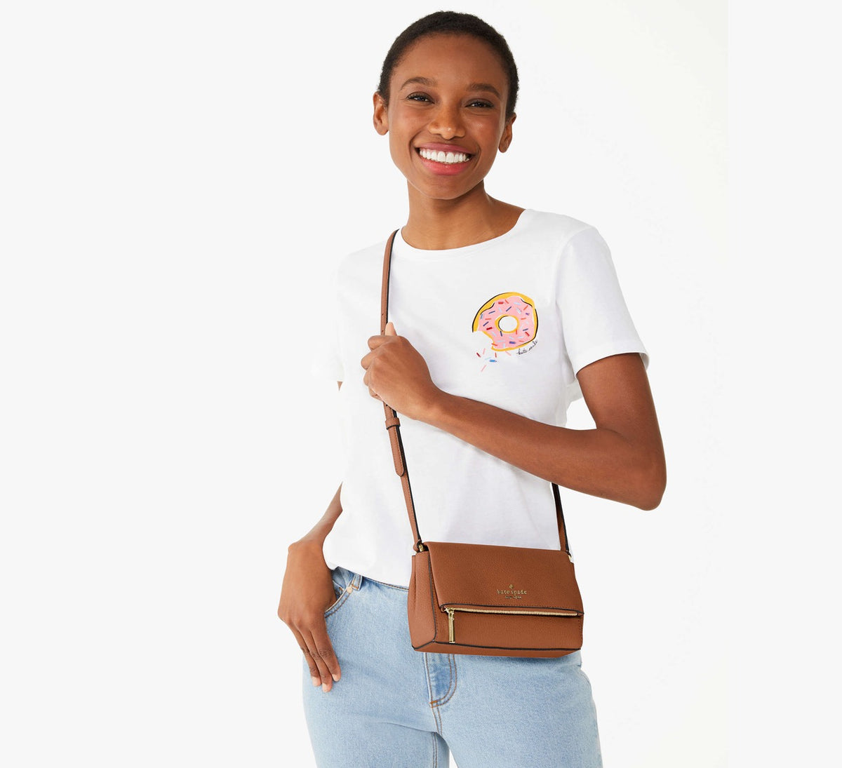 AUCTION Kate Spade Leila Mini Zip Crossbody in Warm Ginger (KE487)