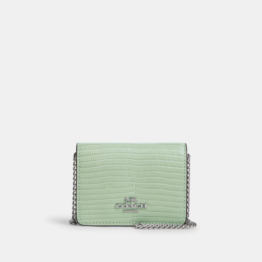 COACH Bag Malaysia COACH Mini Wallet On A Chain In Pale Green CR372