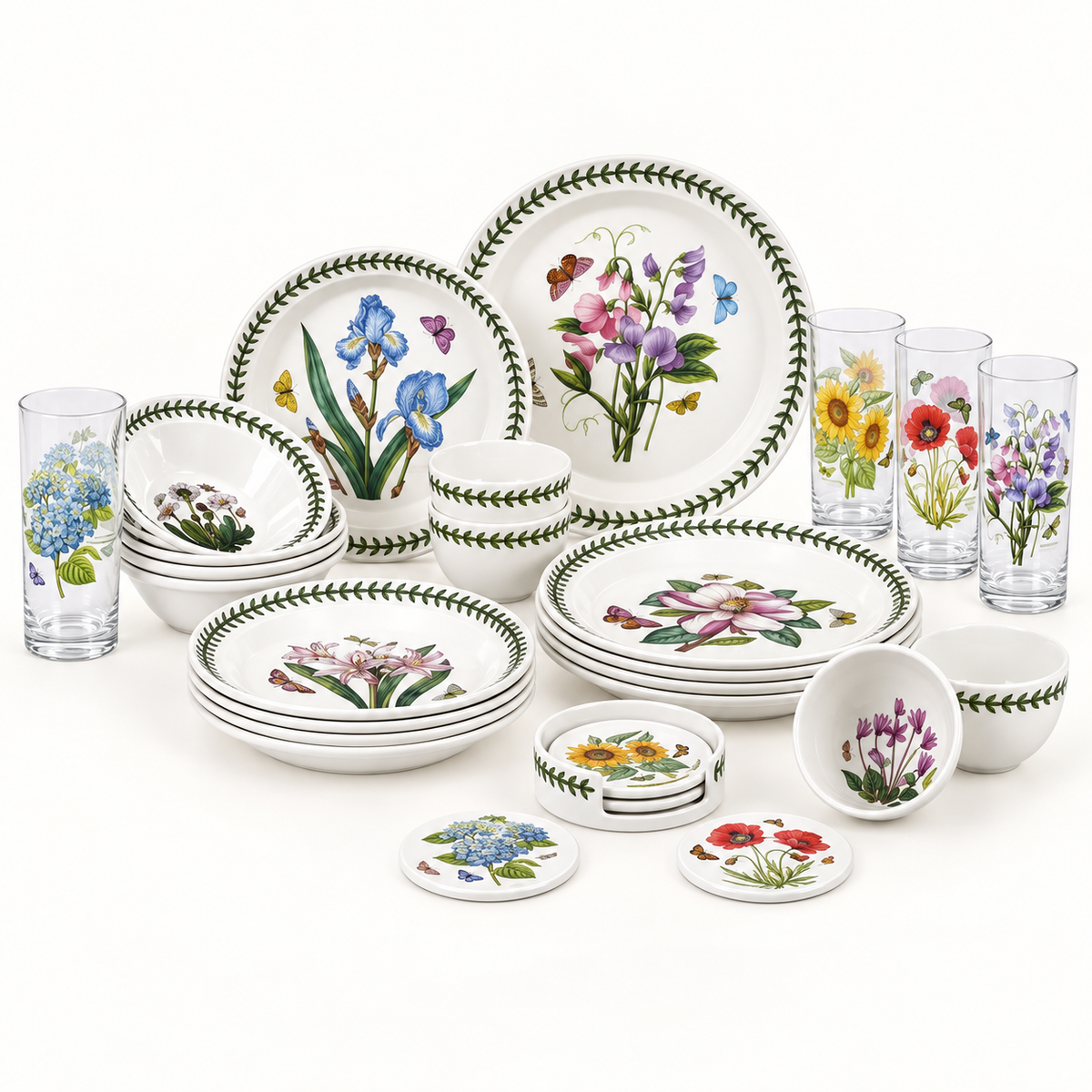 Portmeirion Botanic Garden 25-Piece Dinnerware Set – Service for 4