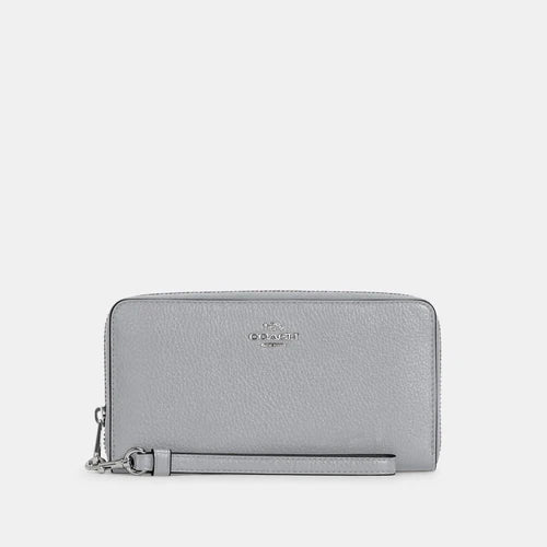 Discover the Ultimate Luxury with COACH Pebbled Leather Long Zip Around Wallet in Granite (C4451)