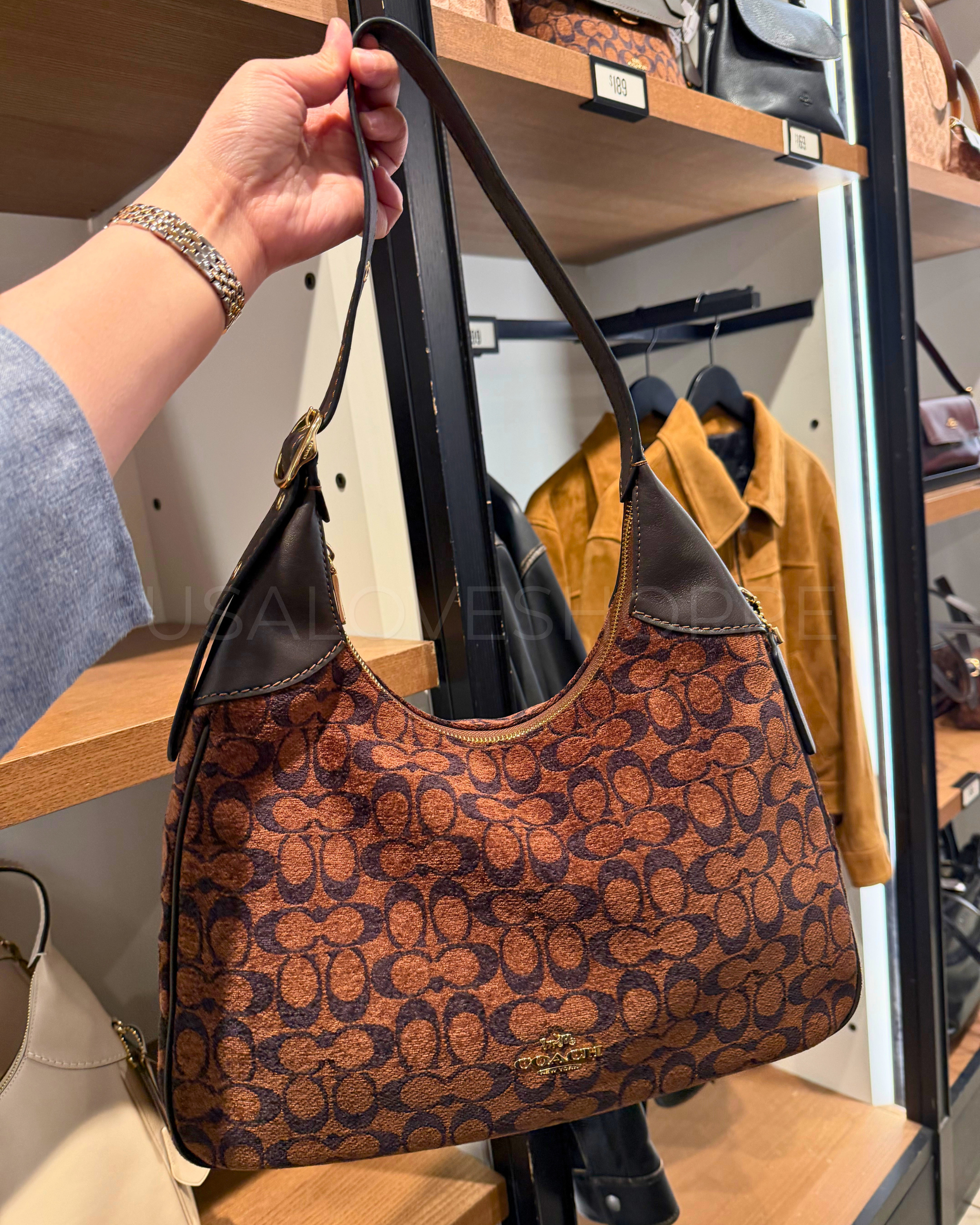 Coach Ella Shoulder Bag in Signature Chenille in Truffle: The Luxe Everyday Bag You'll Reach For Again and Again