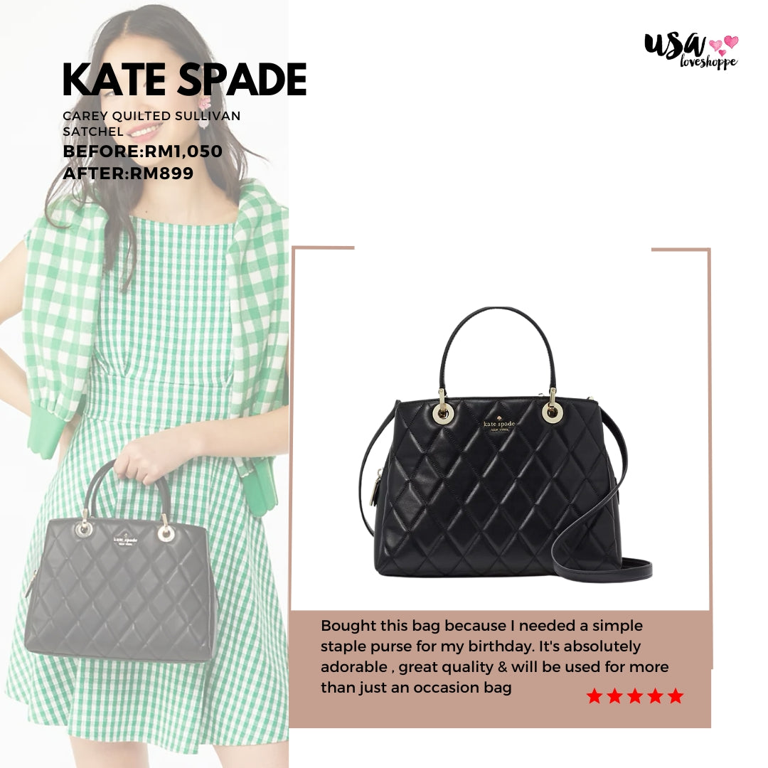 Step into Luxury with the Authentic Kate Spade Carey Quilted Sullivan Satchel