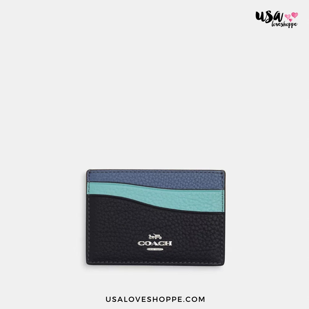 Dive Into the Exclusive Deal on the COACH Wave Card Case in Midnight Navy Multi