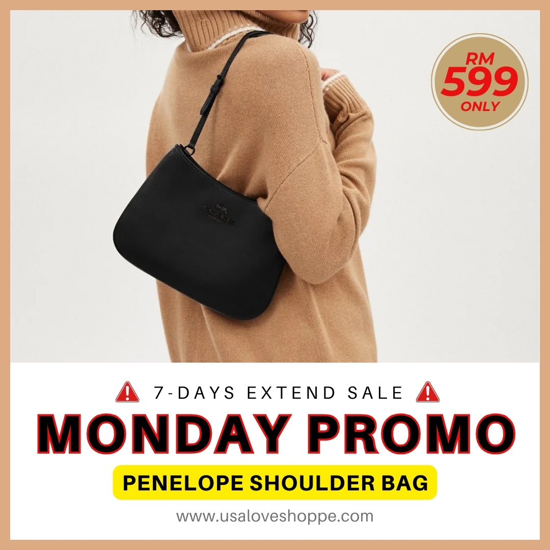 Unveiling the Elegant COACH Penelope Shoulder Bag in Black: Grab It Now at an Unbeatable Price!