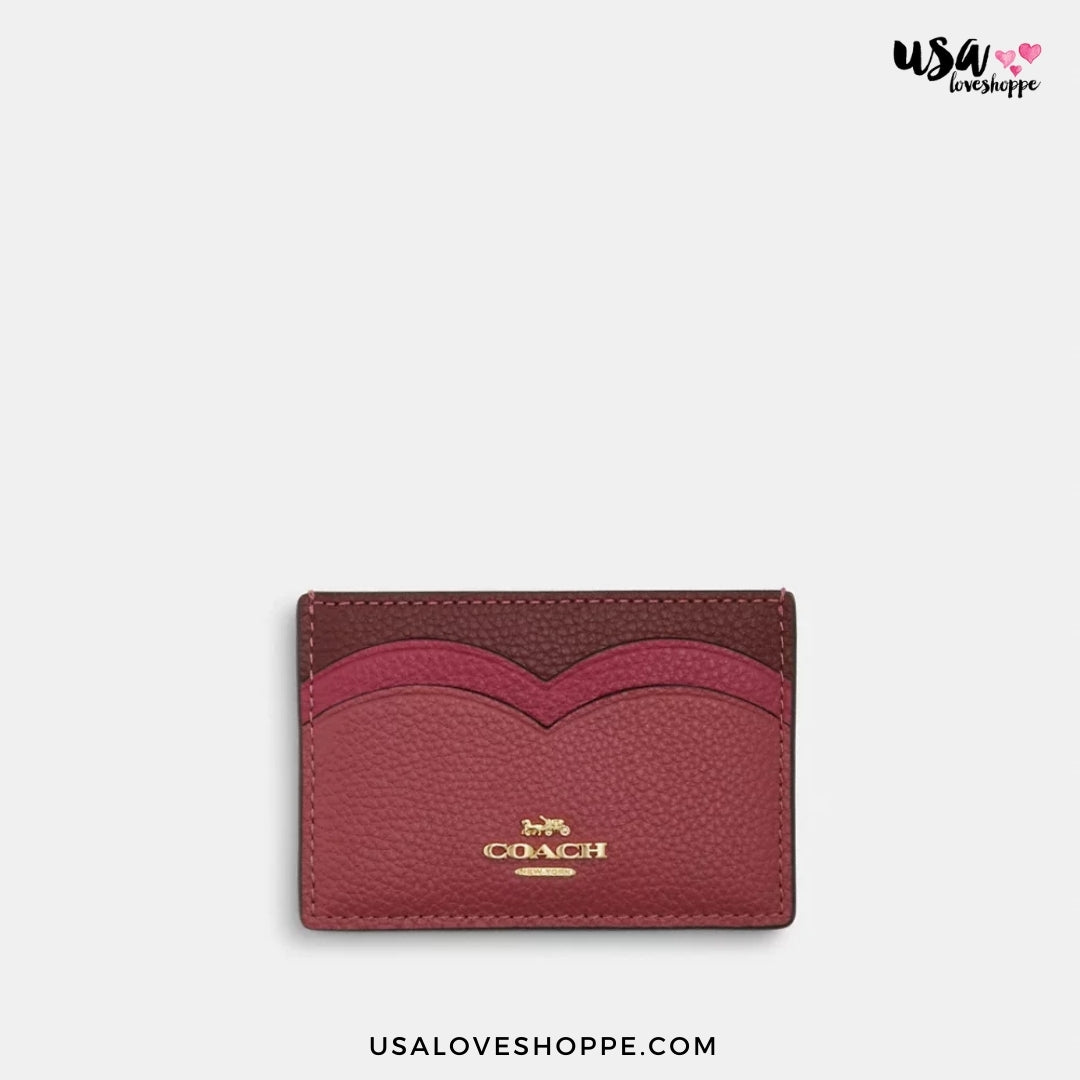 Indulge in Elegance with the Coach Heart Card Case in Rouge Multi – Your Next Luxury Steal!