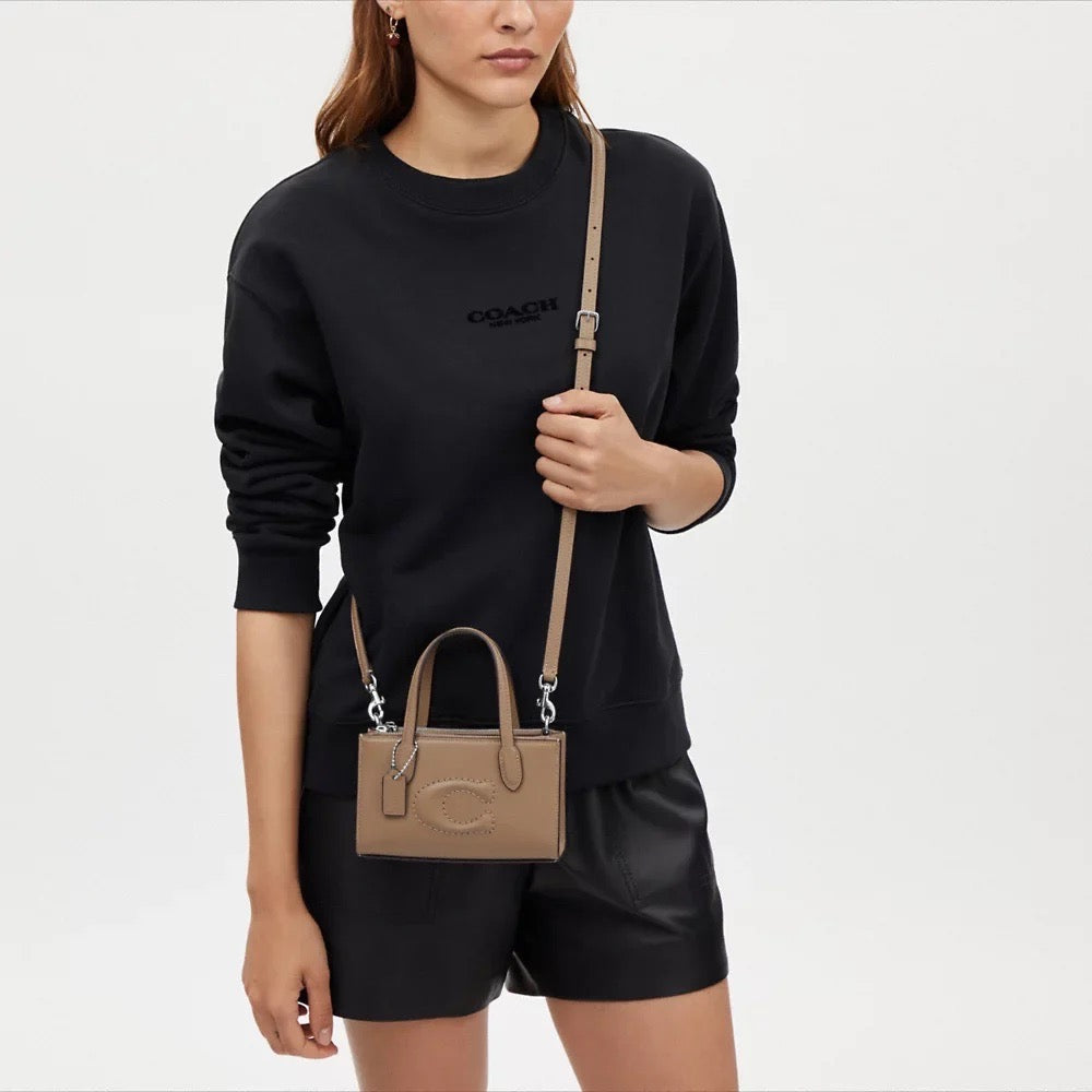 Elevate Your Style with the Coach Nina Mini Tote Bag in Taupe – At an Unbeatable Price!