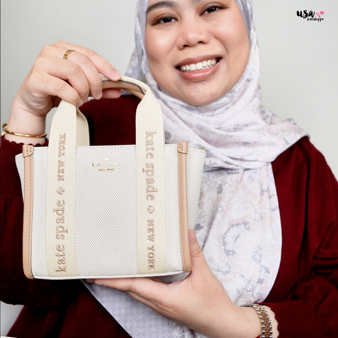 👜 Kate Spade Kip Canvas Mini Tote in Light Fawn Multi — Everyday Style Meets Functional Design