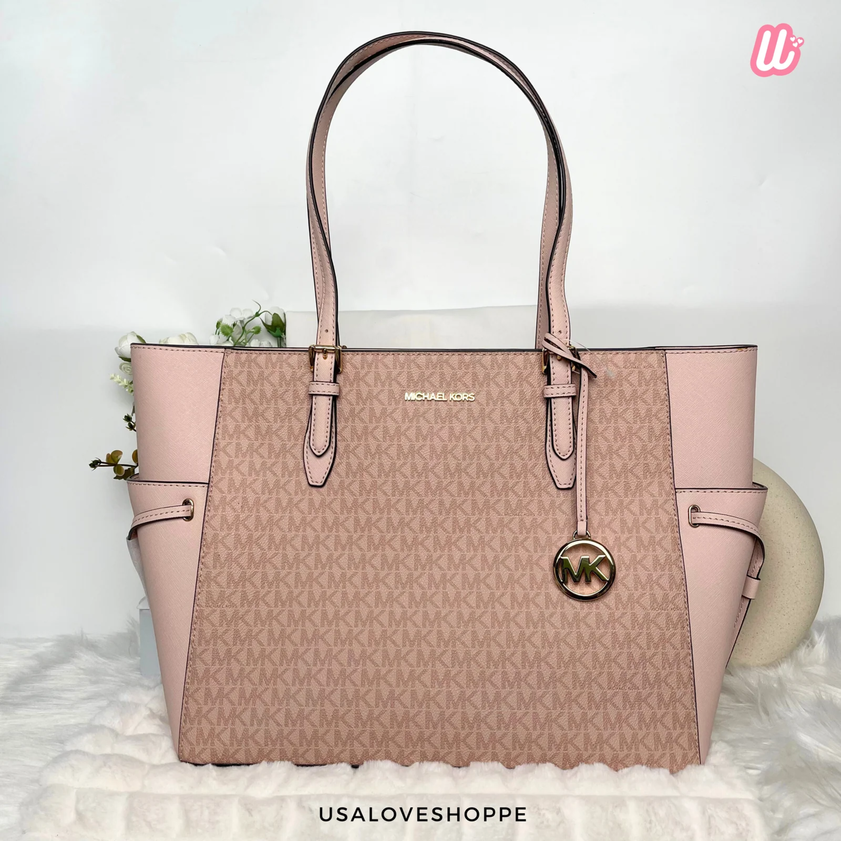 Discover the Michael Kors Gilly Large Drawstring Travel Tote – Ballet 🌸