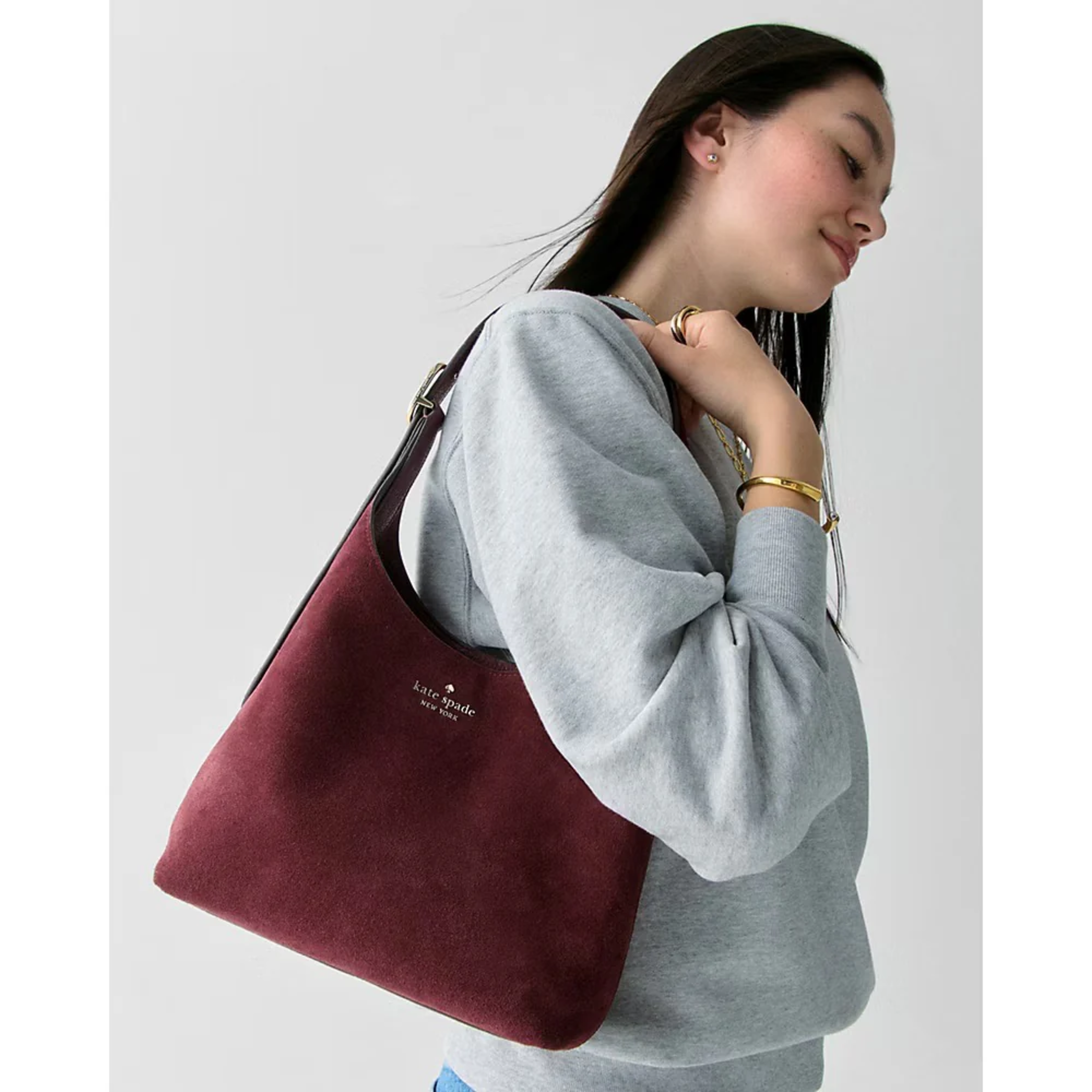 Bold & Beautiful: Kate Spade 454 Suede Small Shoulder Bag in Merlot