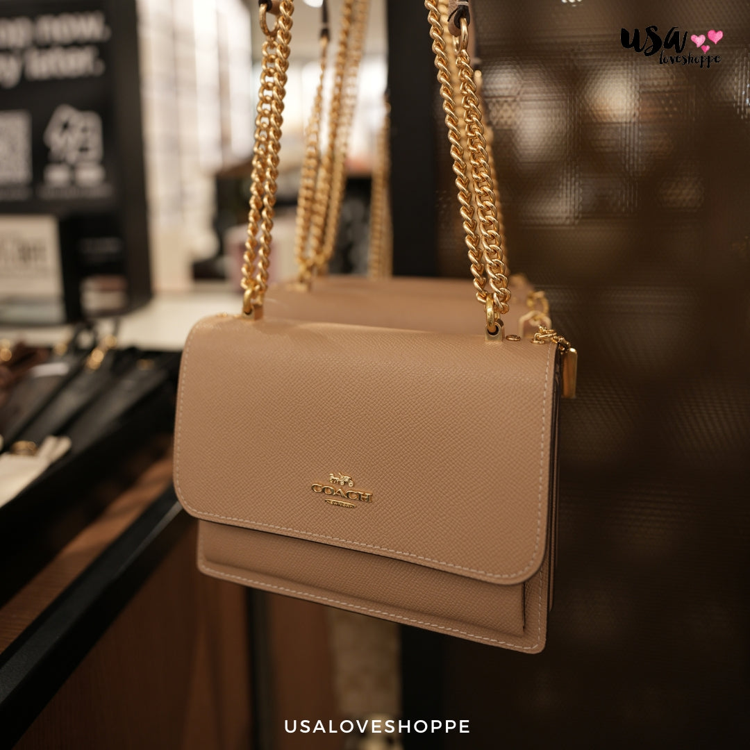 Discover the Chic Elegance: Coach Crossgrain Leather Mini Klare Crossbody in Taupe (C9949)