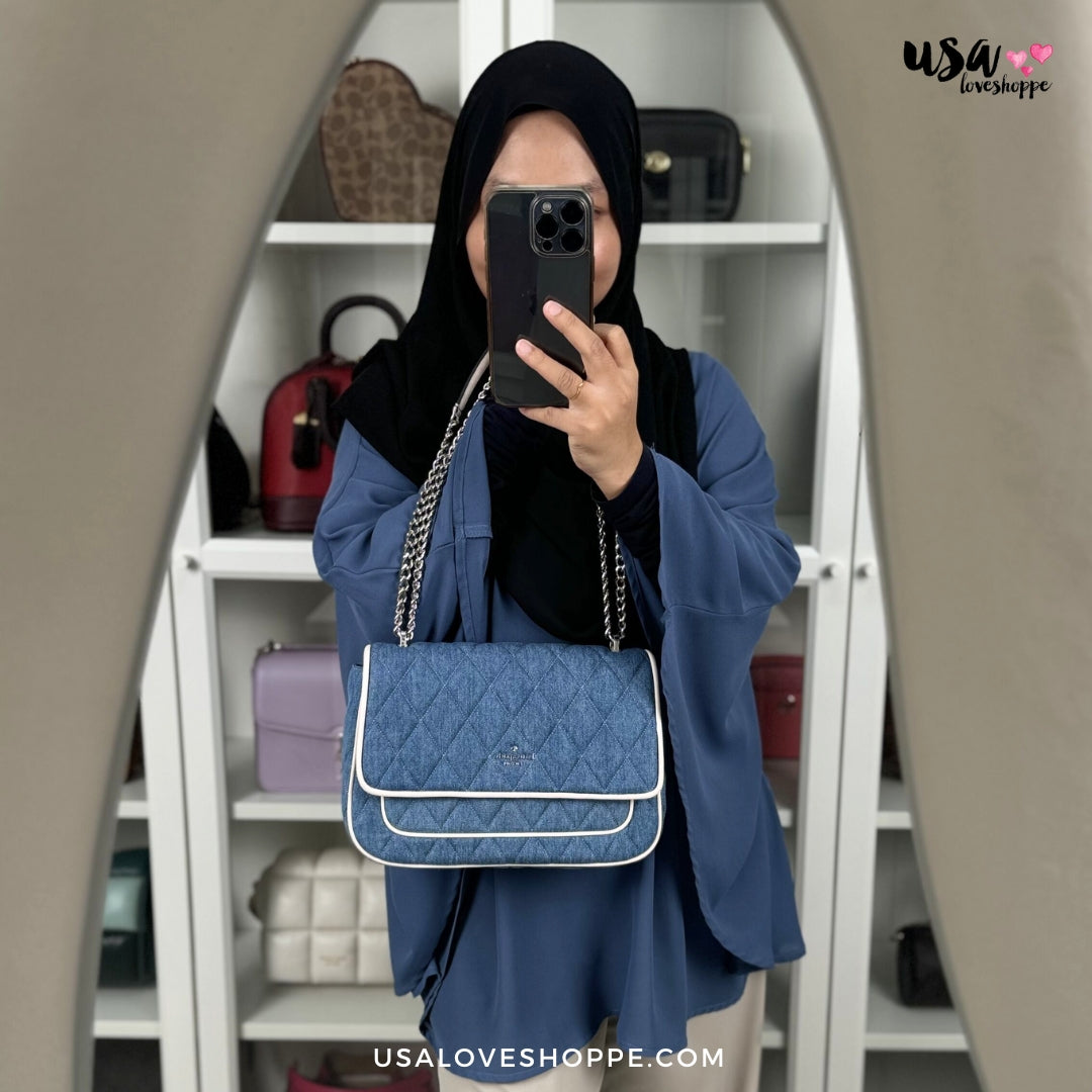 Discover Casual Elegance with the Last Kate Spade Denim Shoulder Bag – Better Than Malaysia Retail Prices!