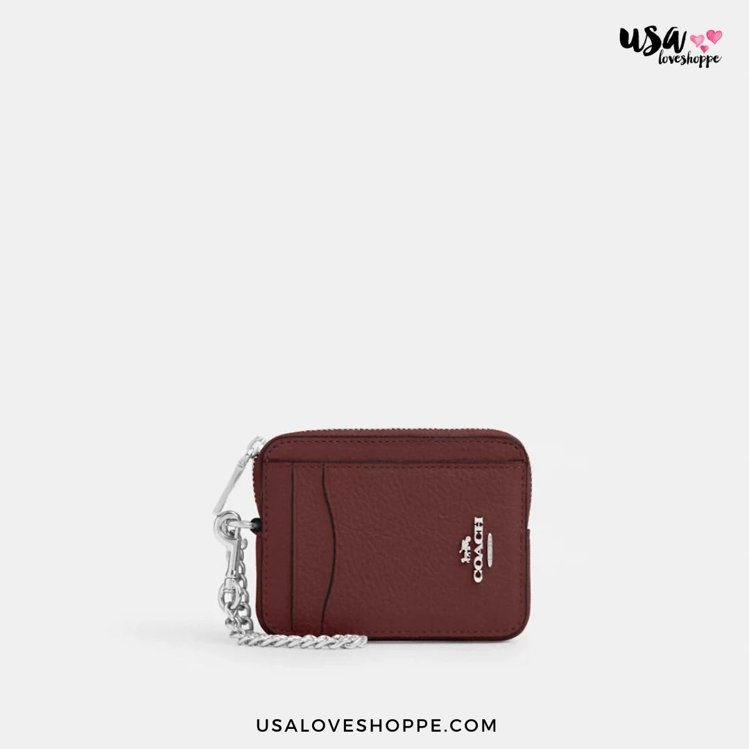 Elevate Your Essentials: The Coach Zip Card Case in Wine