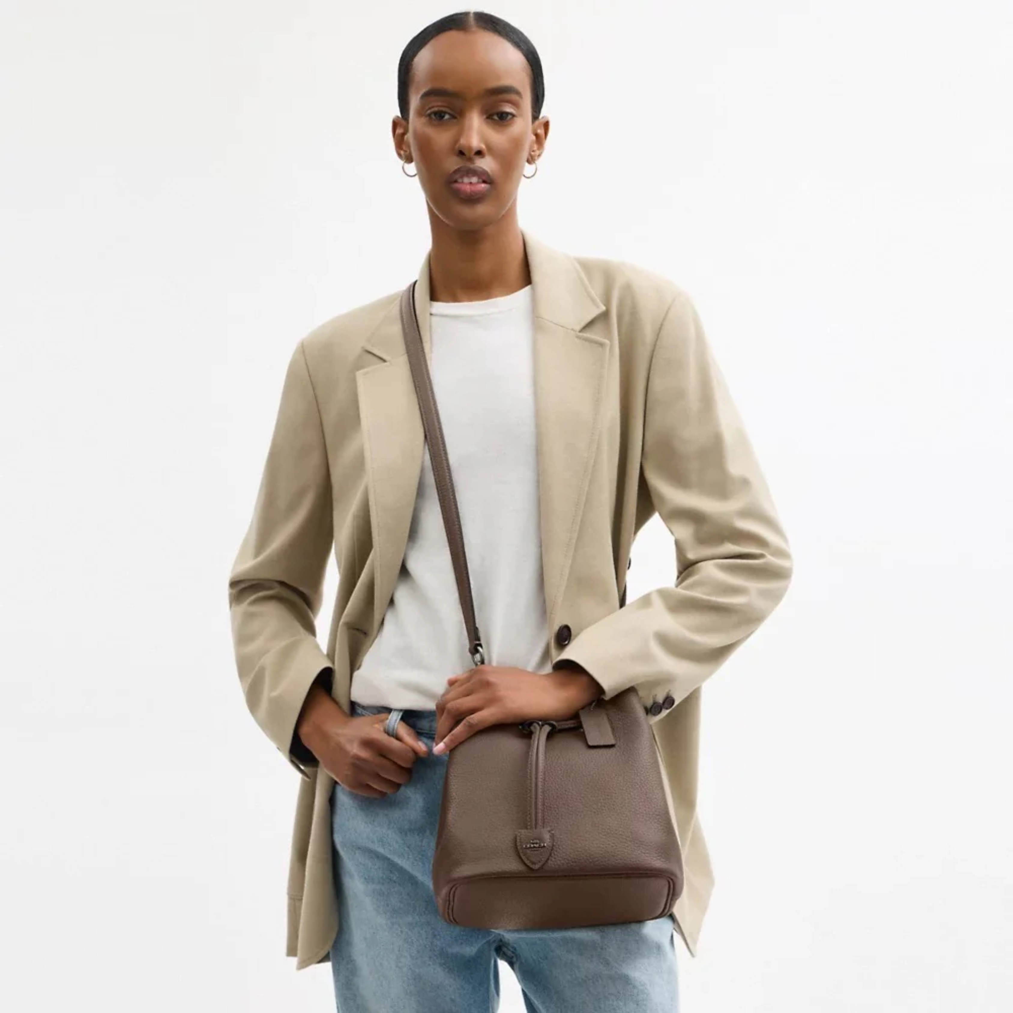 Why the COACH Rowan Bucket Bag in Dark Stone Is Your Next Everyday Staple