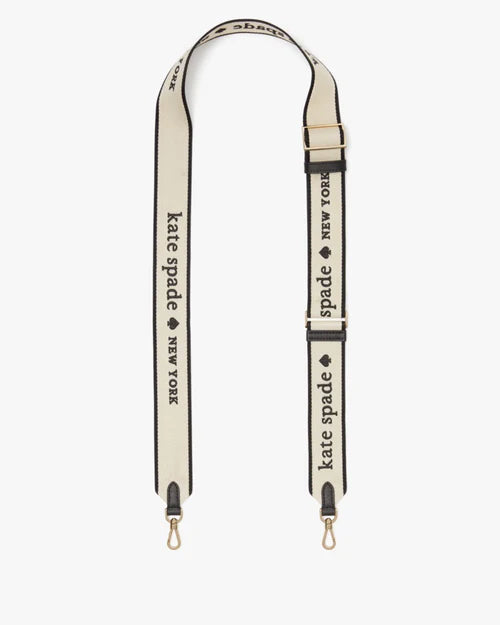 Elevate Your Style with Kate Spade Logo Webbing Bag Strap in Light Natural